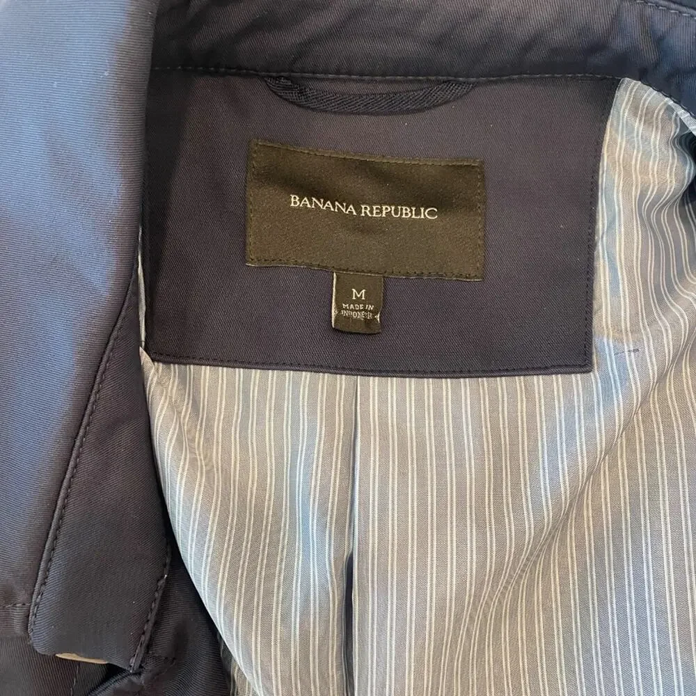 Banana Republic Men's Trench Coat Peacoat - Medium